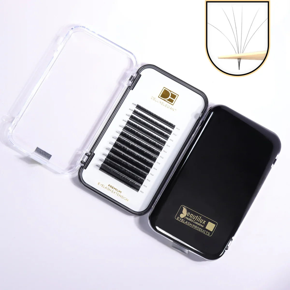 Easy Fanning DE® Eyelash Extensions – 12 Rows – Mixed Lengths