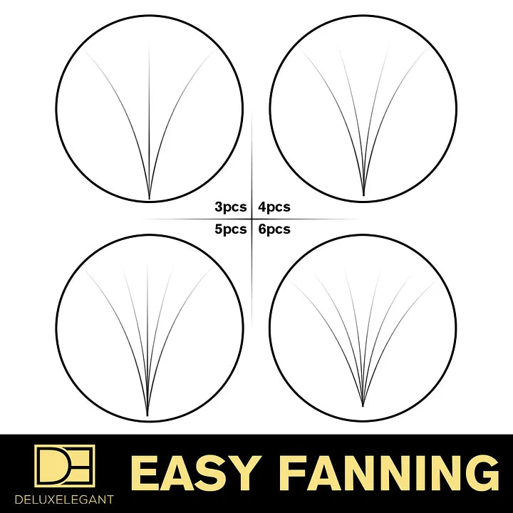Easy Fanning DE® Eyelash Extensions – 12 Rows – Mixed Lengths