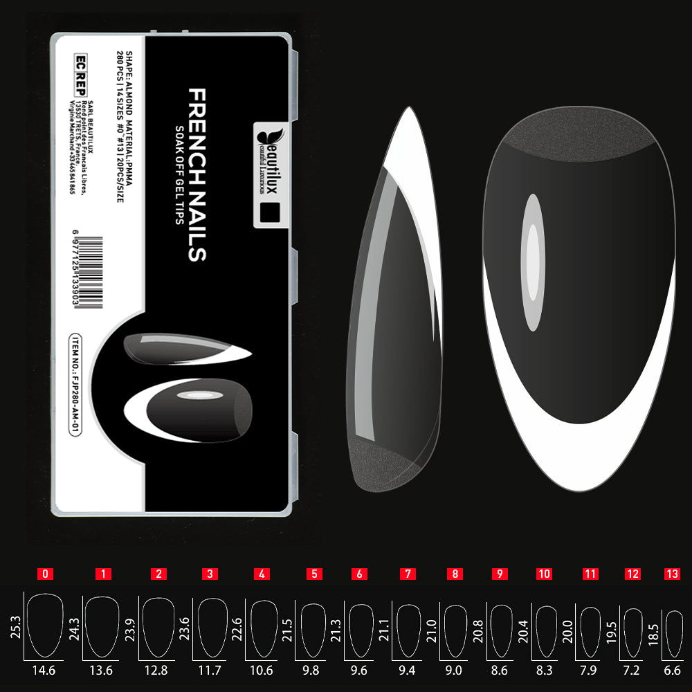 Capsules Ongles Beautilux – Pose Américaine Ombre ou French – 280 pièces