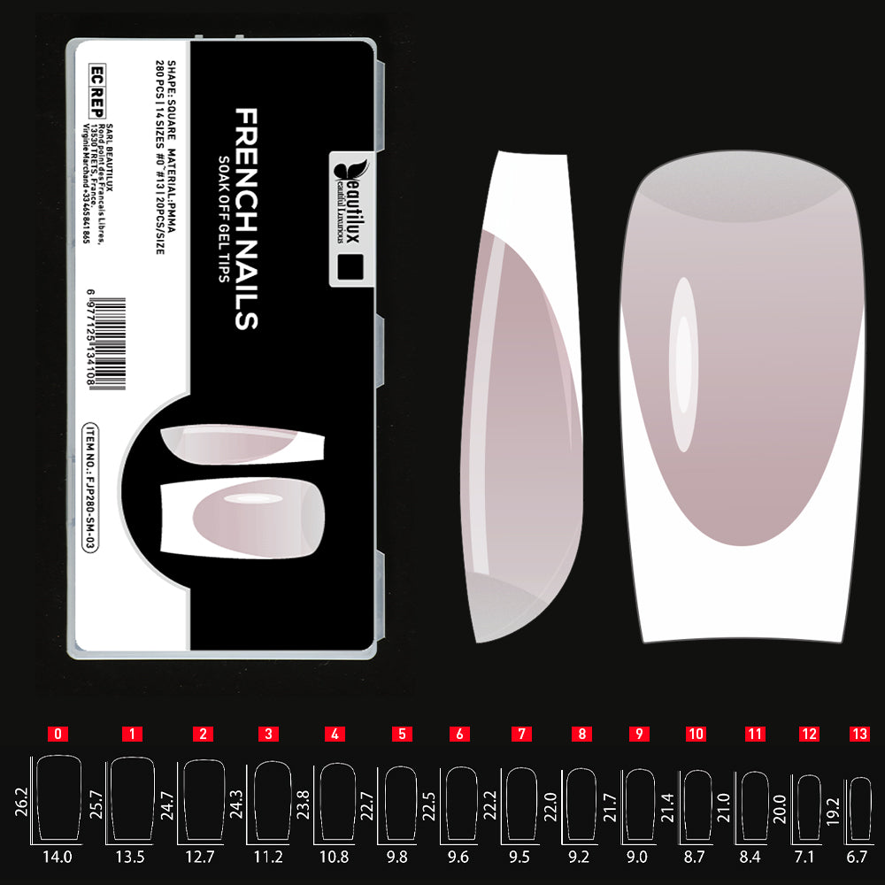 Capsules Ongles Beautilux – Pose Américaine Ombre ou French – 280 pièces