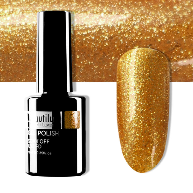 Semi-Permanent Glitter Gel Polish โ Diamond Platinum Color Beautilux โ 10ml