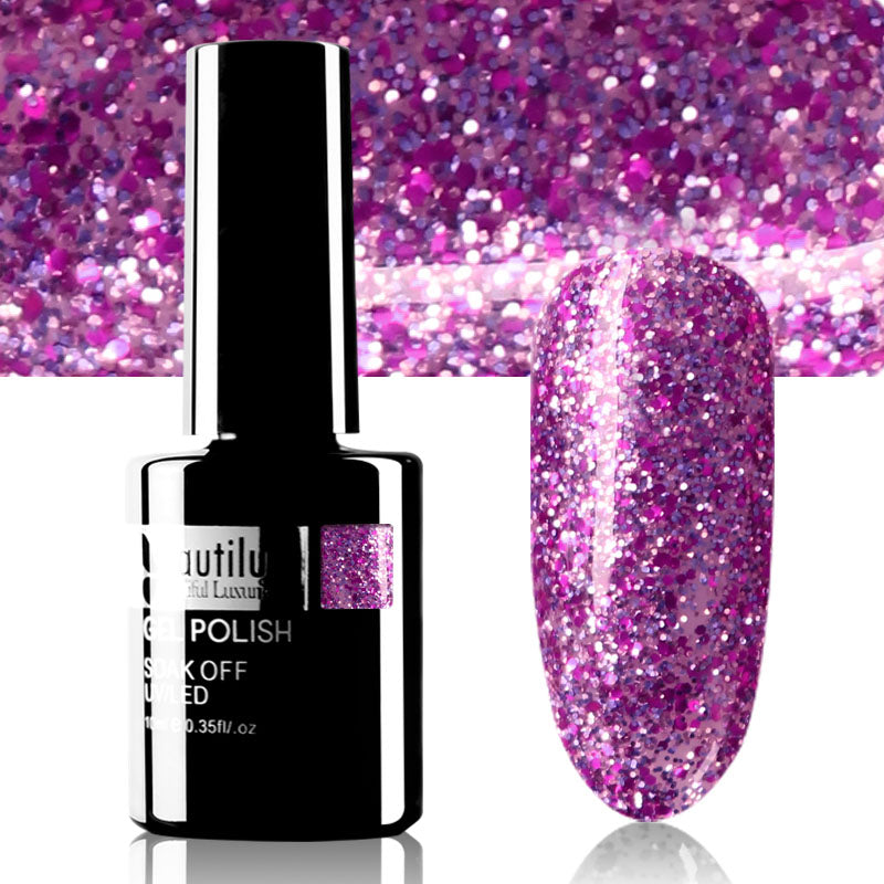 Beautilux Glitter Semi-Permanent Varnish from B-121 to B-168