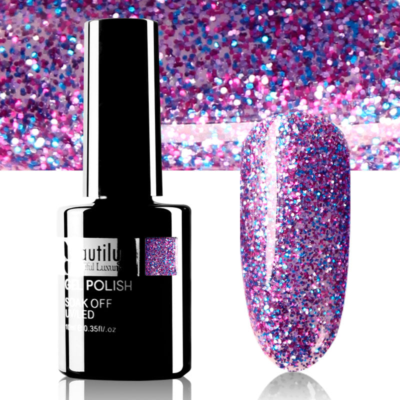 Beautilux Glitter Semi-Permanent Varnish from B-121 to B-168