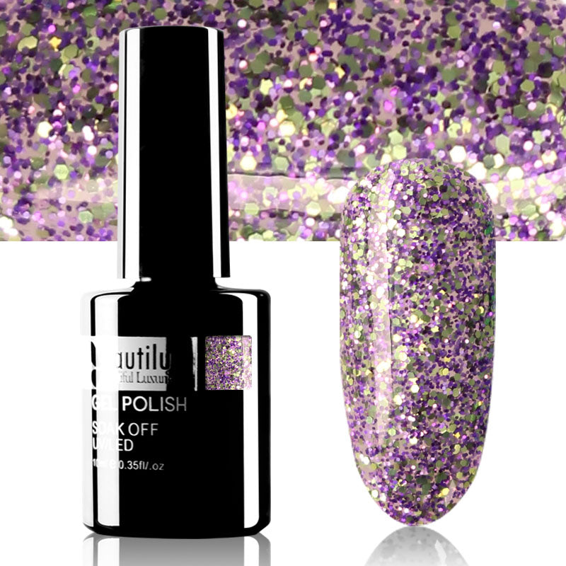 Beautilux Glitter Semi-Permanent Varnish from B-121 to B-168