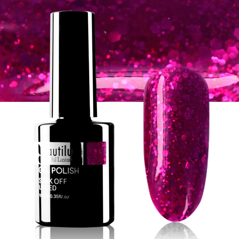 Beautilux Glitter Semi-Permanent Varnish from B-121 to B-168