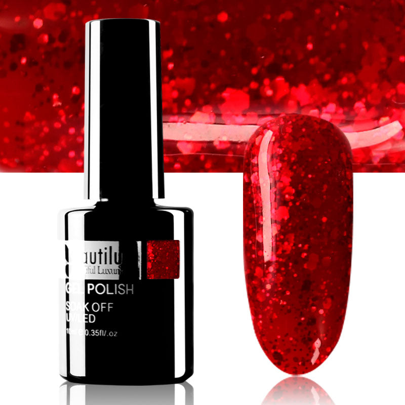 Beautilux Glitter Semi-Permanent Varnish from B-121 to B-168