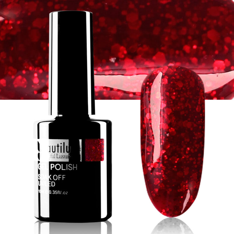 Beautilux Glitter Semi-Permanent Varnish from B-121 to B-168