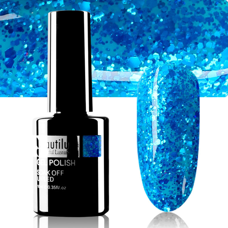 Beautilux Glitter Semi-Permanent Varnish from B-121 to B-168