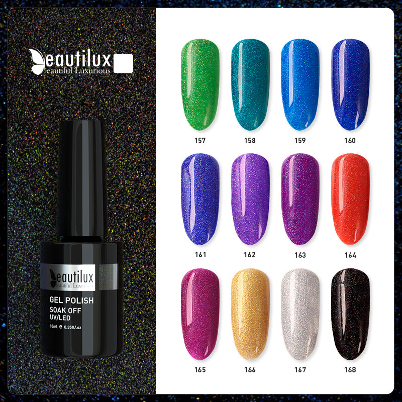 Beautilux Glitter Semi-Permanent Varnish from B-121 to B-168