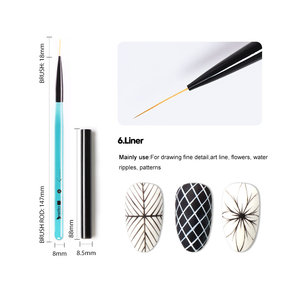 Professioneller Nail-Art-Pinsel – CRYSTAL BLUE CBNB-01