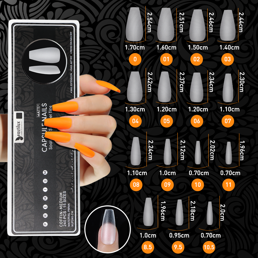 Beautilux Professional Matte Capsules + Glue &amp; Remover