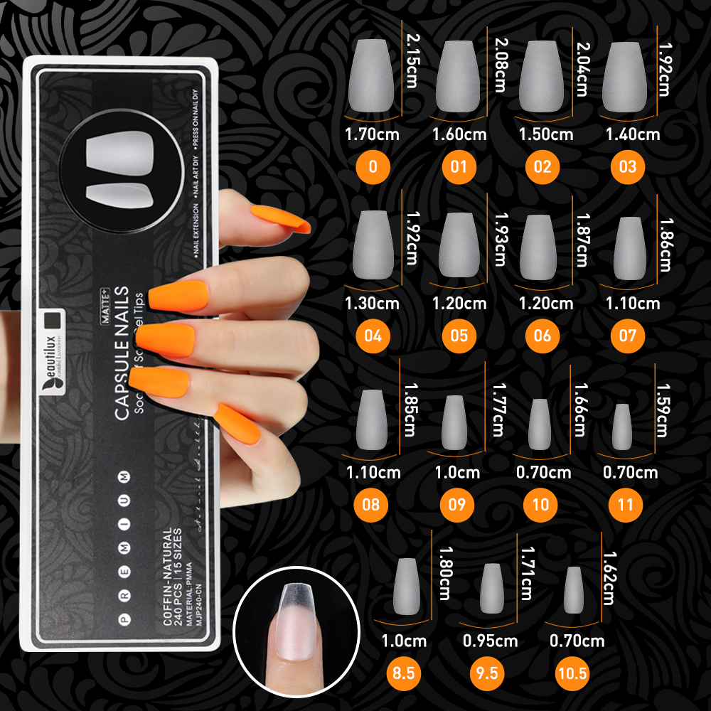 Beautilux Professional Matte Capsules + Glue &amp; Remover